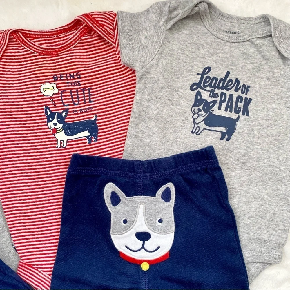 Carter’s Cute Baby Outfit Set with Dog Prints